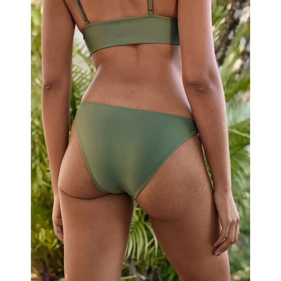 NWT! Aerie OG Cheeky Bikini Swim Bottom in Olive Green - Size XXL - Picture 1 of 7